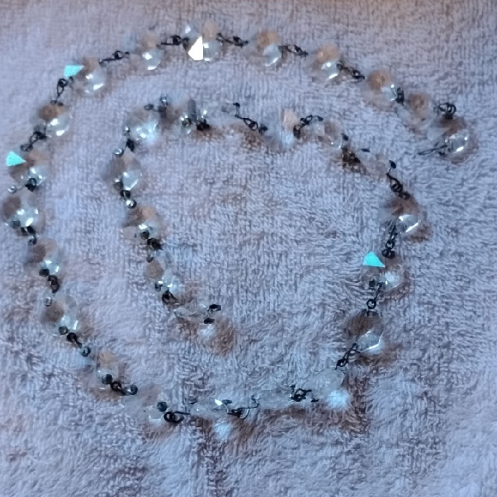 Elegant Silver and Clear Beaded Necklace